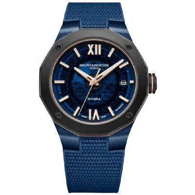 Baume & Mercier Riviera Automatic Automatic Blue Dial Blue Rubber Strap Men's Watch 10769