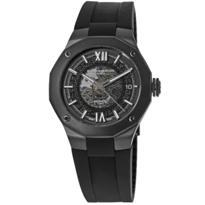 Baume & Mercier Riviera Automatic Black-steel Rubber Strap Men's Watch 10617