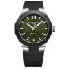 Baume & Mercier Riviera Automatic Green Dial Rubber Strap Men's Watch 10763 In Green