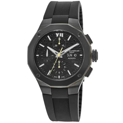 Baume & Mercier Riviera Black Steel Chronograph Dial Rubber Strap Men's Watch 10625