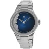 Baume & Mercier Riviera Blue Dial Diamond Steel Women's Watch 10677 In Blue