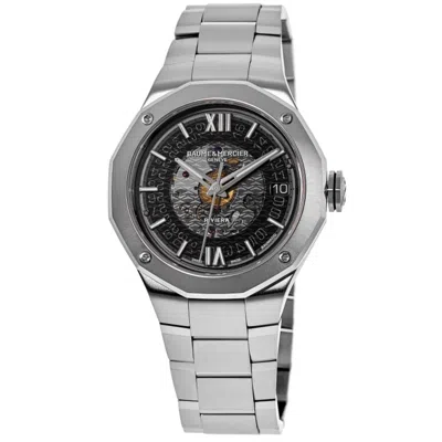 Baume & Mercier Riviera Smokey Grey Dial Steel Men's Watch 10715 In Gray