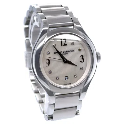 Pre-owned Baume & Mercier Stainless Steel Ilea Diamond Dial Watch 30mm In Multi