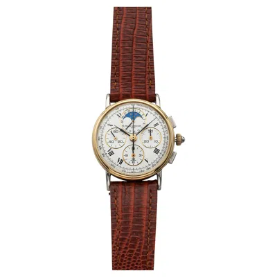 Pre-owned Baume & Mercier Vintage 1980s  Chronograph 6102.099 Tt White Dial Manual 32mm