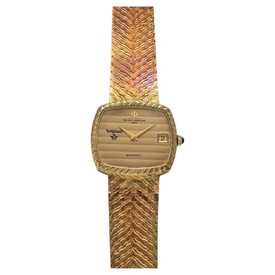 Pre-owned Baume & Mercier Vintage Baume & Mercer Baumatic 18k Gold Champagne Automatic 32mm Case Saudi Sta In Multi