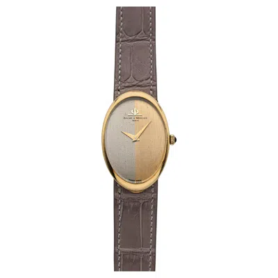 Pre-owned Baume & Mercier Vintage  Yellow Gold 37055 Manual Two-tone Dial 24x36mm