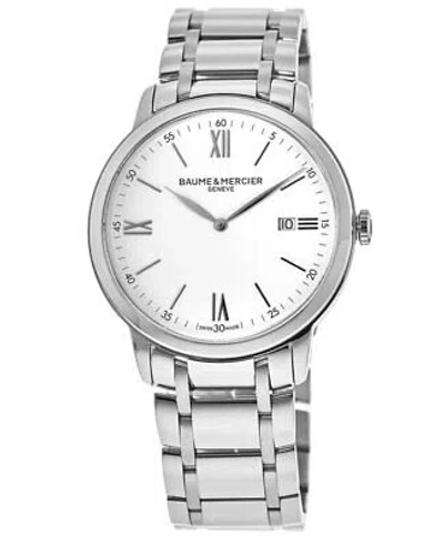 Pre-owned Baume Et Mercier Baume & Mercier Classima Quartz White Dial Steel Men's Watch 10526