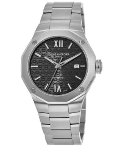 Pre-owned Baume Et Mercier Baume & Mercier Riviera Automatic Black Dial Steel Men's Watch 10621