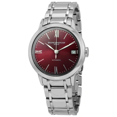 Baume Et Mercier Classima Automatic Red Dial Ladies Watch M0a10691 In Metallic