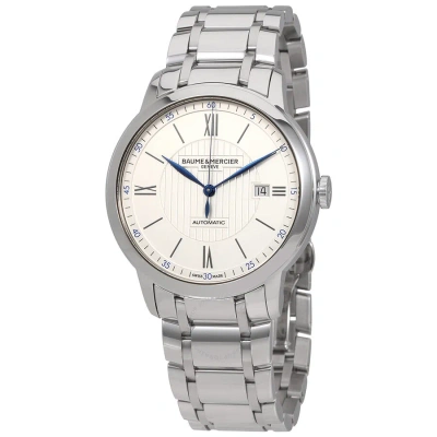 Baume Et Mercier Classima Automatic Silver Dial Men's Watch Moa10334 In Blue / Silver