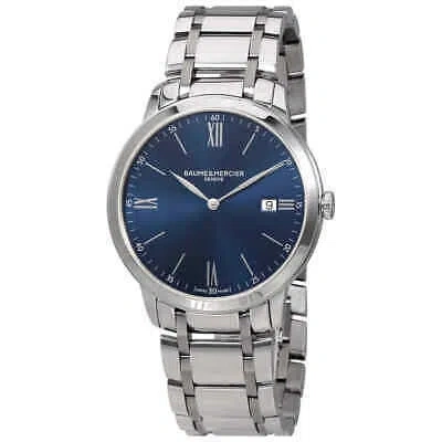 Pre-owned Baume Et Mercier Classima Blue Dial Men's Watch Moa10382