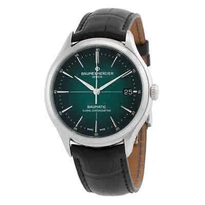 Pre-owned Baume Et Mercier Clifton Automatic Green Dial Men's Watch M0a10592
