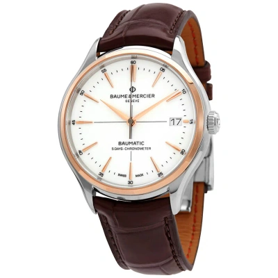 Baume Et Mercier Clifton Baumatic Automatic Men's Watch 10519 In Red   / Brown / Gold Tone / Pink / Rose / Rose Gold Tone / White