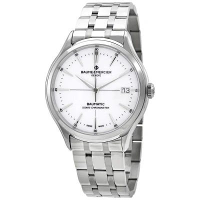 Baume Et Mercier Clifton Baumatic Automatic White Dial Men's Watch 10505