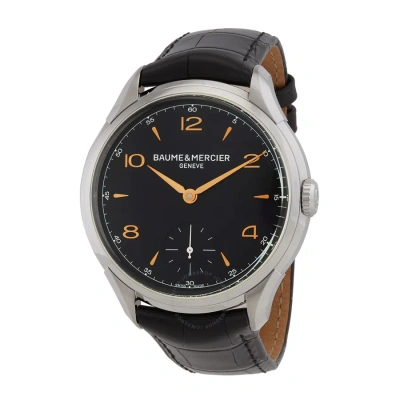 Baume Et Mercier Clifton Black Dial Men's Watch M0a10364 In Black / Gold / Rose / Rose Gold