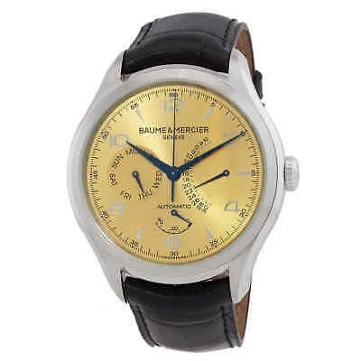 Pre-owned Baume Et Mercier Clifton Champagne Dial Men's Watch M0a10189