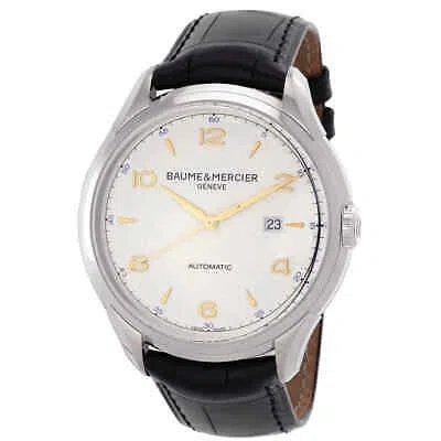 Pre-owned Baume Et Mercier Clifton White Dial Men's Watch M0a10365
