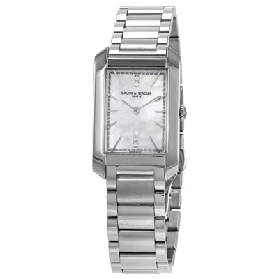 Baume Et Mercier Hampton Quartz Diamond White Mother Of Pearl Dial Ladies Watch 10474 In Metallic