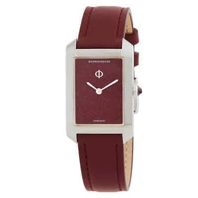 Pre-owned Baume Et Mercier Hampton Red Dial Ladies Watch M0a10673