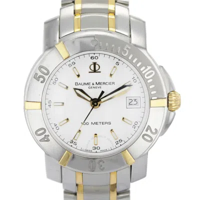 Baume Et Mercier Capeland Diver Quartz White Dial Men's Watch 65423 In Metallic