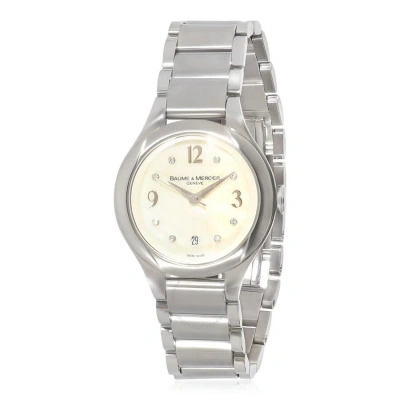 Baume Et Mercier Ilea Quartz Diamond White Dial Ladies Watch M0a08769 In Metallic