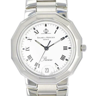 Baume Et Mercier Riviera Quartz White Dial Men's Watch 5131.3 In Metallic