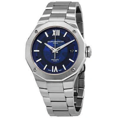 Pre-owned Baume Et Mercier Riviera Automatic Blue Dial Men's Watch M0a10616