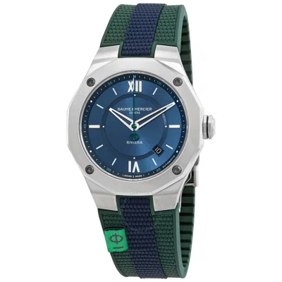 Baume Et Mercier Riviera Automatic Blue Dial Men's Watch M0a10688 In Blue / Green