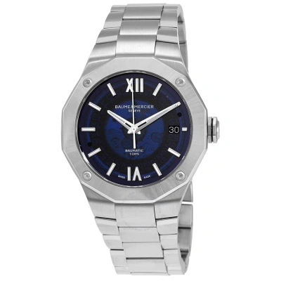 Baume Et Mercier Riviera Automatic Chronometer Blue Dial Men's Watch 10616 In Metallic