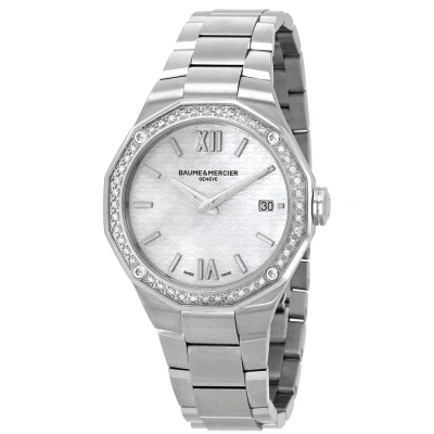 Baume Et Mercier Riviera Quartz Diamond Ladies Watch M0a10662 In Metallic