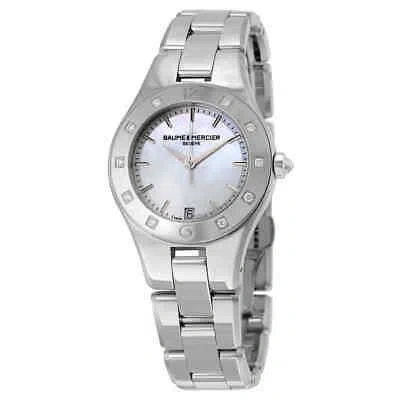 Pre-owned Baume & Mercier Baume And Mercier Linea Mop Diamond Ladies Watch 10071