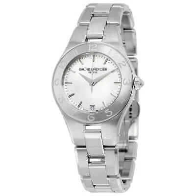 Pre-owned Baume & Mercier Baume And Mercier Linea Silver Dial Stainless Steel Ladies Watch + Additional