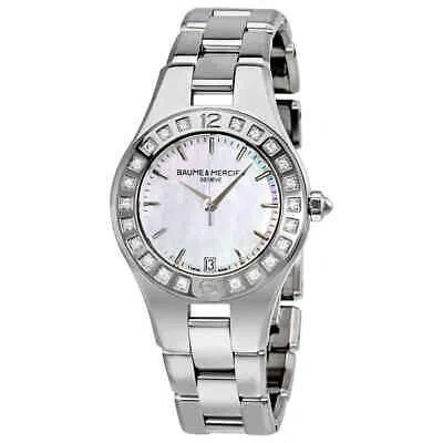 Pre-owned Baume & Mercier Linea White Mother Of Pearl Women's Watch - Moa10072