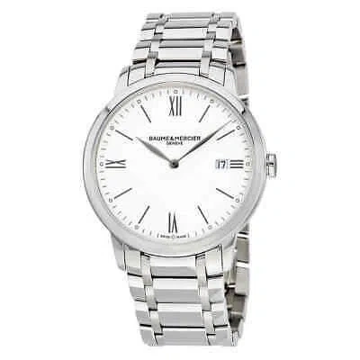 Pre-owned Baume & Mercier Baume Et Mercier Classima White Dial Men's Watch 10354