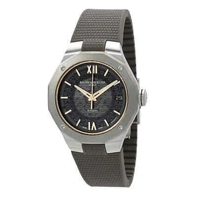 Pre-owned Baume & Mercier Baume Et Mercier Riviera 1020 Automatic Smokey Grey Dial Unisex Watch M0a10720