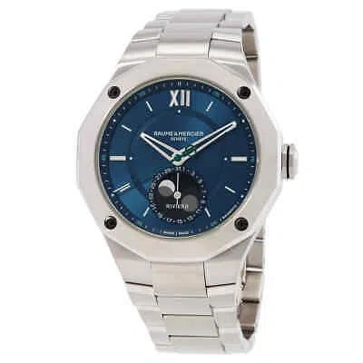 Pre-owned Baume & Mercier Baume Et Mercier Riviera Automatic Blue Dial Men's Watch M0a10682