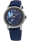 Baume & Mercier Classima Manual Winding Skeleton Dial Blue Fabric Strap Men's Watch 10735 In Blue