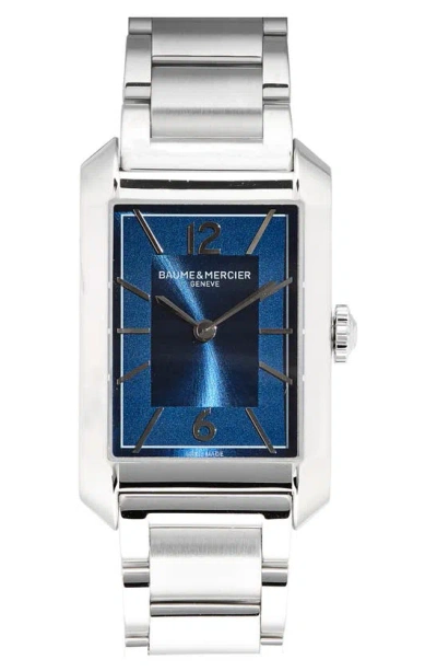 Baume & Mercier Hampton Bracelet Watch, 43mm X 27mm In Silver/ Opaline Blue