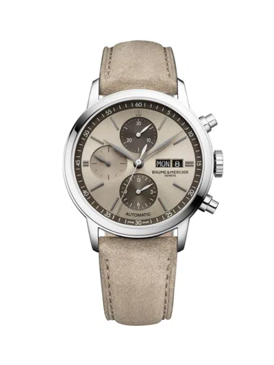 Baume & Mercier Men's Classima 10782 Stainless Steel & Leather Chronograph Watch/42mm In Brown