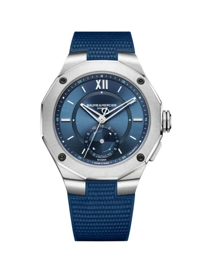 Baume & Mercier Men's Riviera 10761 Stainless Steel, Rubber & Canvas Strap Watch/43mm In Blue