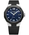 Baume & Mercier Men's Swiss Automatic Riviera Black Rubber Strap Watch 42mm In Black