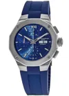 Baume & Mercier Riviera Blue Chronograph Dial Rubber Strap Men's Watch 10623 In Blue