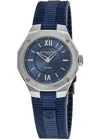 Baume & Mercier Riviera Blue Dial Rubber Strap Women's Watch 10689 In Blue
