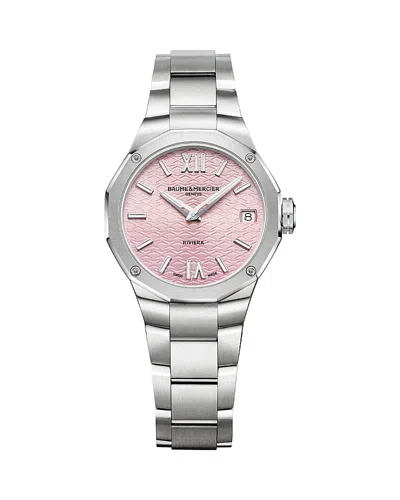 Baume & Mercier Riviera Watch, 33mm In Pink/silver