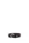 Bax Lab Textured Leather Belt With Diamond-shaped Studs In Black