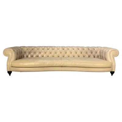 Pre-owned Baxter Of Italy “diana Chester” 4-seat Sofa In Cream “tuscany” Leather In White