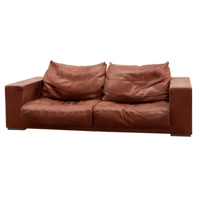 Pre-owned Baxter Paola Navone By  Italy Gognac Color Sofa Model Budapest In Brown