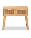 Baxton Studio 24.4" Finished Wood Falan Mid-century Modern 2-drawer Console Table In Brown,oak Brown