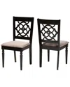 Baxton Studio Renaud Modern And Contemporary Fabric Upholstered 2 Piece Dining Chair Set Set