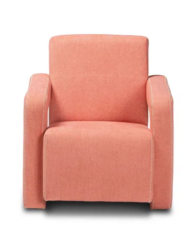 Baxton Studio 30.7" Madian Modern And Contemporary Upholstered Armchair In Light Red